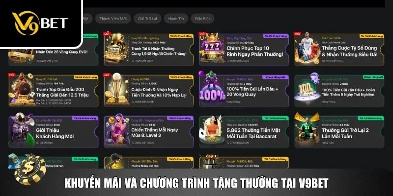 Tận hưởng khuyến mãi và ưu đãi V9bet